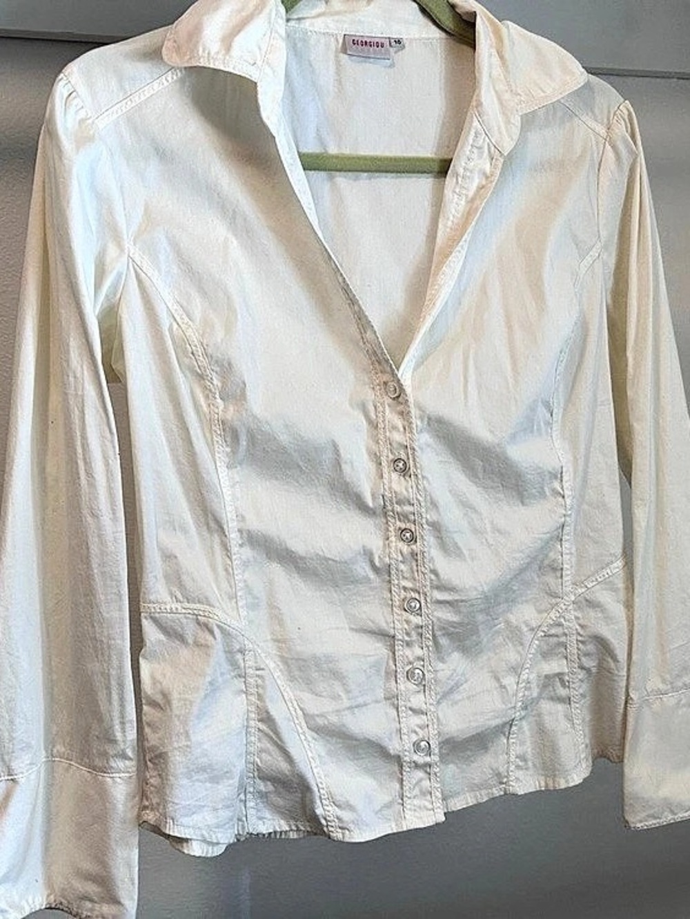 Georgiou Studio White Button Down Shirt Size 10